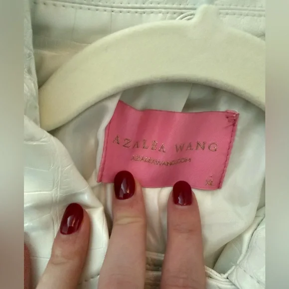 Azalea Wang Women's White Embellished Leather Jacket - Picture 6 of 11